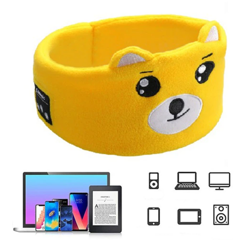 Headband Over-Ear sem fio com microfone, fones de ouvido para dormir, crianças, escola, viagens,