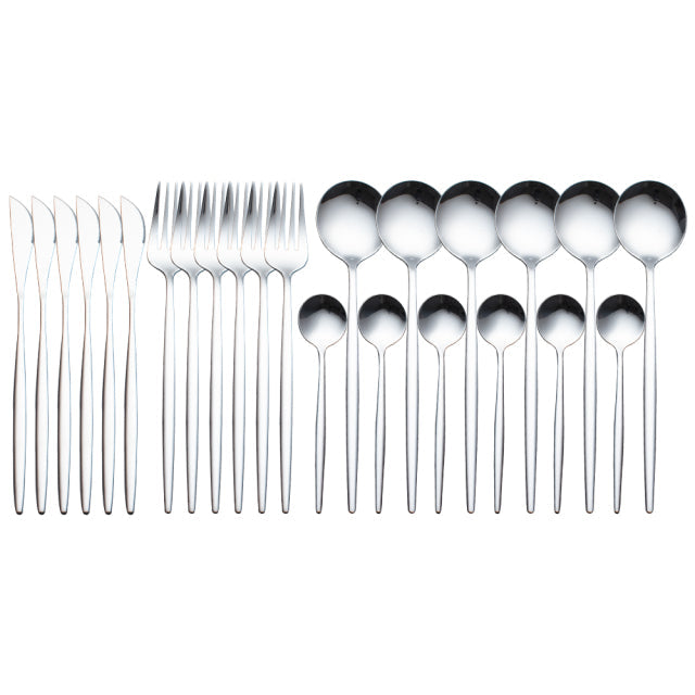 Conjunto Premium Talheres Aço Inoxidável- Retro conjunto de talheres de ouro luxo completo talheres estilo europeu aço inoxidável colher garfo bife faca louça caixa presente