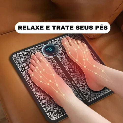 Almofada elétrica inteligente do massageador do pé, Estimulação muscular EMS dobrável, Esteira de massagem, Melhorar a circulação sanguínea, Alívio da dor