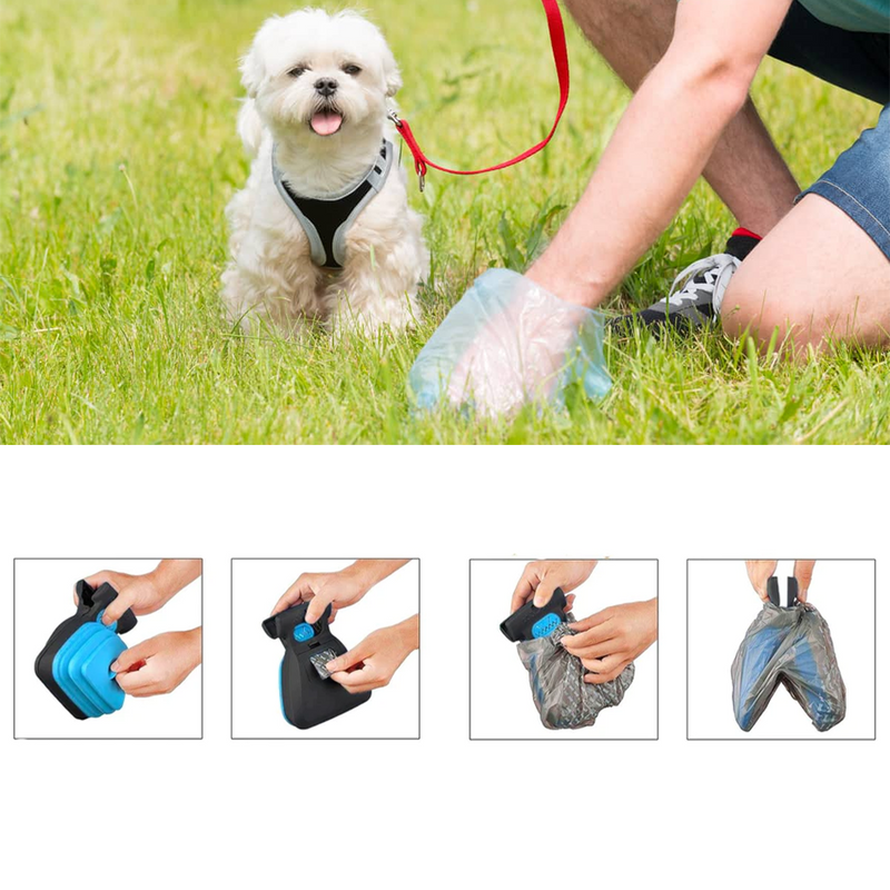 Colher de Cocô ABS Dobrável com 1 Rolo, Saco de Lixo Portátil, Caixa De Armazenamento De Lixo para Pet, Viagem