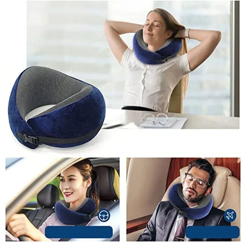 Travesseiro para Pescoço Travel Neck em Formato U com Suporte 360°
