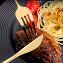 Conjunto Premium Talheres Aço Inoxidável- Retro conjunto de talheres de ouro luxo completo talheres estilo europeu aço inoxidável colher garfo bife faca louça caixa presente