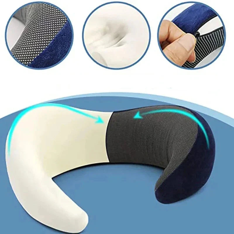 Travesseiro para Pescoço Travel Neck em Formato U com Suporte 360°
